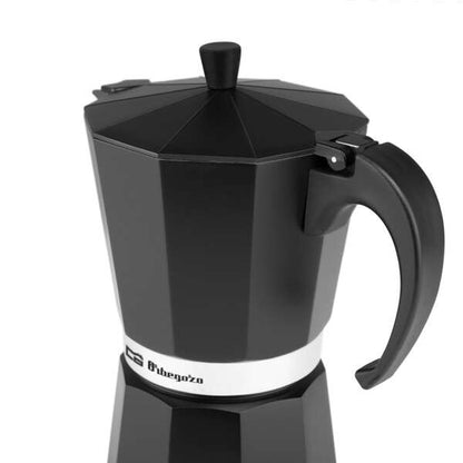 Orbegozo KFN 1210 Cafetera de Aluminio Negra - Capacidad para 12 Tazas - Mango Ergonomico - Valvula de Seguridad - Facil de Limpiar - Diseño Atractivo 1 pieza(s)