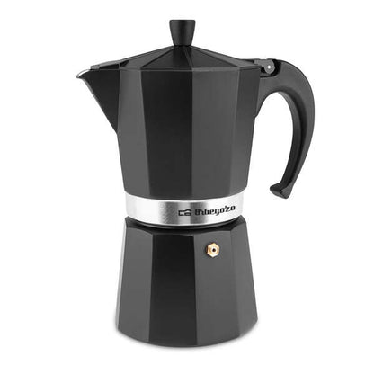 Orbegozo KFN 910 Cafetera de Aluminio Negra - Capacidad para 9 Tazas - para Cocinas a Gas - Electricas y Vitroceramica - Asa Ergonomica y Valvula de Seguridad 1 pieza(s)