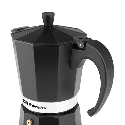 Orbegozo KFN 910 Cafetera de Aluminio Negra - Capacidad para 9 Tazas - para Cocinas a Gas - Electricas y Vitroceramica - Asa Ergonomica y Valvula de Seguridad 1 pieza(s)