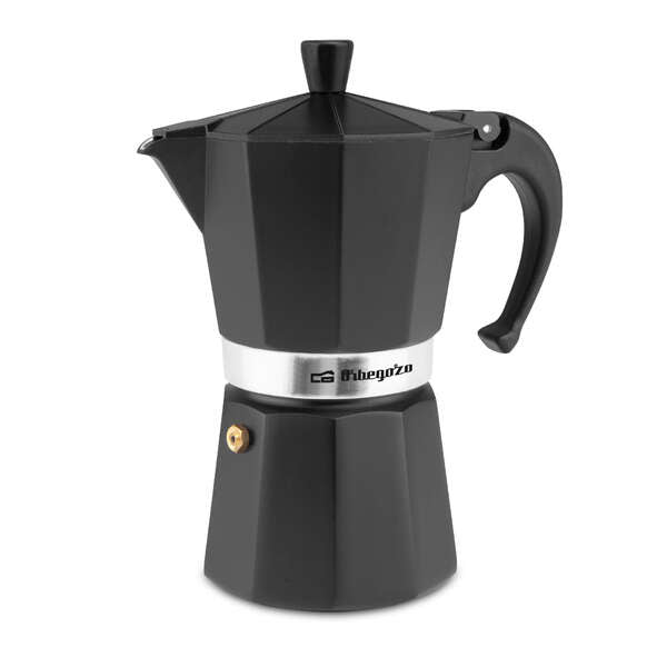 Orbegozo KFN 610 Cafetera de Aluminio Negra - Capacidad para Seis Tazas - Utilizable en Cocinas a Gas - Electricas y Vitroceramica - Asa Ergonomica - Facil de Limpiar - Valvula de Seguridad 1 pieza(s)