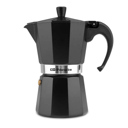 Orbegozo KFN 610 Cafetera de Aluminio Negra - Capacidad para Seis Tazas - Utilizable en Cocinas a Gas - Electricas y Vitroceramica - Asa Ergonomica - Facil de Limpiar - Valvula de Seguridad 1 pieza(s)