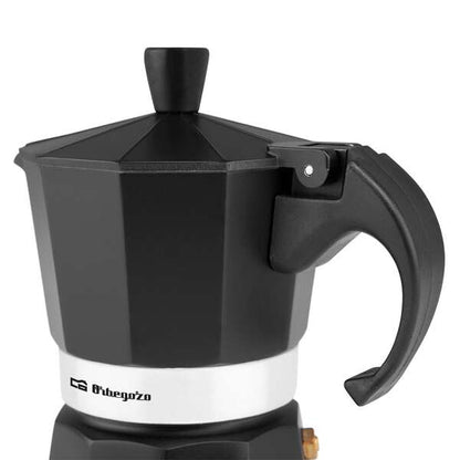 Orbegozo KFN 610 Cafetera de Aluminio Negra - Capacidad para Seis Tazas - Utilizable en Cocinas a Gas - Electricas y Vitroceramica - Asa Ergonomica - Facil de Limpiar - Valvula de Seguridad 1 pieza(s)