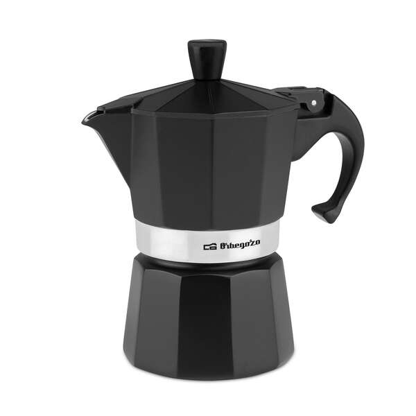 Orbegozo KFN 310 Cafetera de Aluminio Negra - Prepara 3 Tazas de Cafe en Segundos - Mango Ergonomico para Mayor Seguridad - Valvula de Seguridad - Facil Limpieza - Ideal para Casa U Oficina 1 pieza(s)