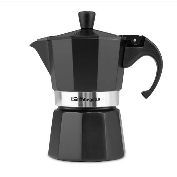 Orbegozo KFN 310 Cafetera de Aluminio Negra - Prepara 3 Tazas de Cafe en Segundos - Mango Ergonomico para Mayor Seguridad - Valvula de Seguridad - Facil Limpieza - Ideal para Casa U Oficina 1 pieza(s)