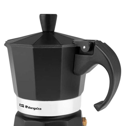 Orbegozo KFN 310 Cafetera de Aluminio Negra - Prepara 3 Tazas de Cafe en Segundos - Mango Ergonomico para Mayor Seguridad - Valvula de Seguridad - Facil Limpieza - Ideal para Casa U Oficina 1 pieza(s)