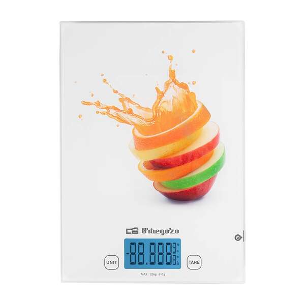 Orbegozo PC 2025 Peso de Cocina Electronico - Precision y Comodidad en tus Recetas - Pesa hasta 20kg - Pantalla LCD de 5 Digitos - Funcion Tara - Conversion de Unidades - Diseño Moderno y Funcional 1 pieza(s)