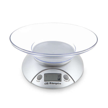 Orbegozo PC 1009 Bascula de Cocina Electronica - Display LCD - BOL Transparente - Capacidad 3Kg - Precision 1g - Unidades Gr/Kg/Oz/Lb - Bateria Incluida 1 pieza(s)