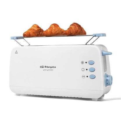 Orbegozo TO 4012 Tostadora de Ranura Larga Multifuncional - Potencia 850W - Termostato Regulable - Funcion Descongelacion y Recalentamiento - Bandeja Recogemigas - Almacenamiento Comodo 1 pieza(s)