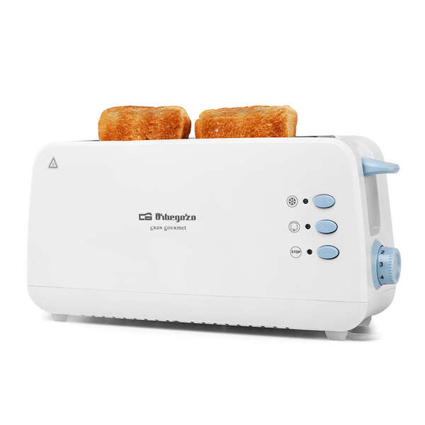 Orbegozo TO 4012 Tostadora de Ranura Larga Multifuncional - Potencia 850W - Termostato Regulable - Funcion Descongelacion y Recalentamiento - Bandeja Recogemigas - Almacenamiento Comodo 1 pieza(s)