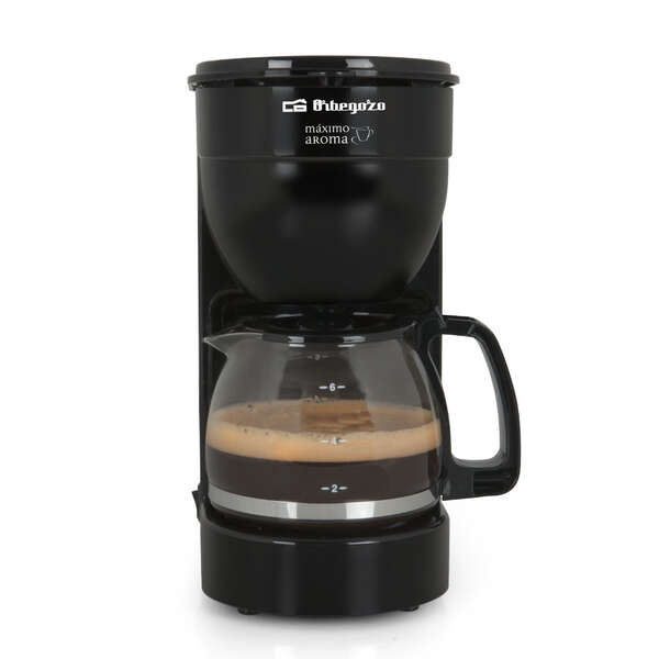 Orbegozo CG 4014 Cafetera de Goteo Negra - Disfruta de 6 Tazas de Cafe Caliente con Rapidez y Comodidad - Filtro Permanente - Jarra de Cristal - Proteccion Anti Goteo y Desconexion Automatica 1 pieza(s)