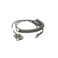 Zebra - CBA-R46-C09ZBR cable de serie Negro 2 8 m RS232 DB9