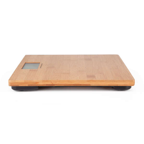 Orbegozo PB 2330 Bascula Electronica de Baño - Diseño de Madera de Bambu - Pantalla LCD con Luz - Activacion Tactil - Capacidad 150kg - Indicador de Energia y Sobrecarga 1 pieza(s)