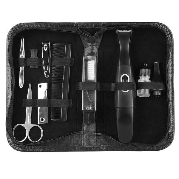 Orbegozo Set Masculino de Viaje Corta Pelos - Completo Kit de Aseo Personal para Hombres - Recorta y Afeita Todas Las Areas del Cuerpo - Funcionamiento Seco-Humedo - Alta Calidad y Portabilidad 1 pieza(s)