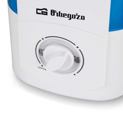 Orbegozo HU 2031 Humidificador Ultrasonico Vapor Frio - Regula Humedad - Purifica Aire - Cuida Piel - Doble Salida Ajustable - Auto-Apagado - Silencioso - Ideal para Espacios hasta 30M² 1 pieza(s)