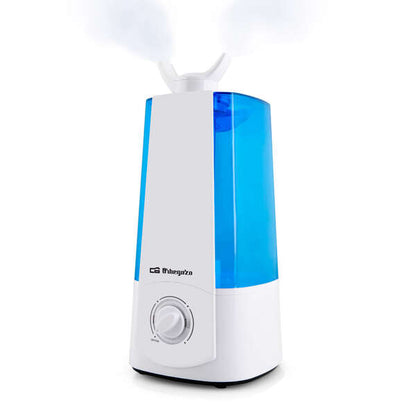 Orbegozo HU 2031 Humidificador Ultrasonico Vapor Frio - Regula Humedad - Purifica Aire - Cuida Piel - Doble Salida Ajustable - Auto-Apagado - Silencioso - Ideal para Espacios hasta 30M² 1 pieza(s)