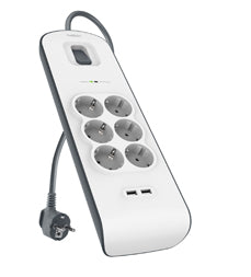 Belkin - BSV604vf2M Blanco 6 salidas AC 2 m