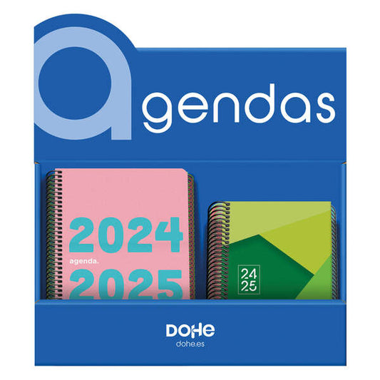 Dohe Expositor de 25 Agendas Escolares Espiral Basic - 9 Agendas A5 Semana Vista Surtidas, 6 Agendas A5 Dia Pagina Surtidas y 10 Agendas A6 Dia Pagina Surtidas 1 pieza(s)