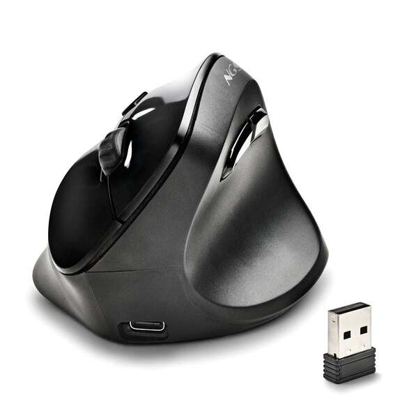 NGS Evo Moksha Raton Vertical Ergonomico Inalambrico USB 2400dpi - 5 Botones - Teclas Silenciosas - Color Negro 1 pieza(s)