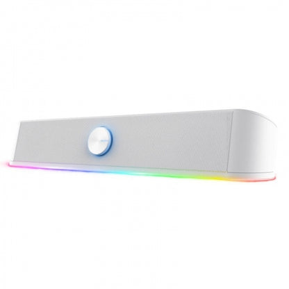 Trust GXT 619 Thorne Barra de Sonido Gaming 12W - Iluminacion RGB - Jack 3.5mm - Control de Volumen - Color Blanco 1 pieza(s)