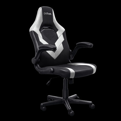 Trust GXT 703W Riye Silla Gaming - Reposabrazos - Ruedas de Nylon - Piston de Gas Clase 4 - Base Metal - Peso Max. 140Kg - Color Negro/Blanco 1 pieza(s)