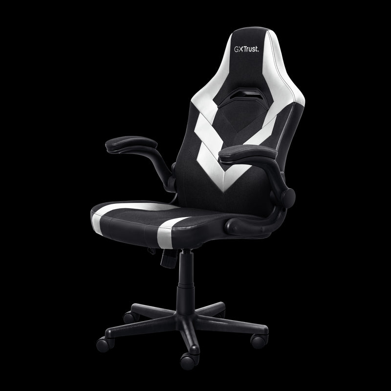 Trust GXT 703W Riye Silla Gaming - Reposabrazos - Ruedas de Nylon - Piston de Gas Clase 4 - Base Metal - Peso Max. 140Kg - Color Negro/Blanco 1 pieza(s)