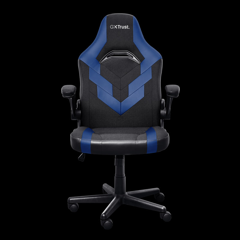 Trust GXT 703B Riye Silla Gaming - Reposabrazos - Ruedas de Nylon - Piston de Gas Clase 4 - Base Metal - Peso Max. 140Kg - Color Negro/Azul 1 pieza(s)