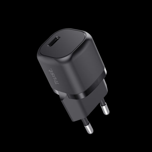 Trust Cargador USB-C 20W Ultrarreducido - Potente Salida de 20W - Compatible con Carga PD y PPS - Protecciones Contra Sobrecarga y Cortocircuito 1 pieza(s)