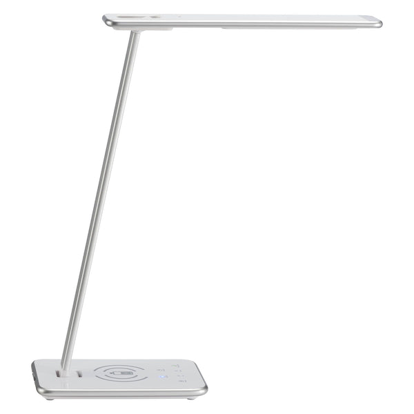 Unilux Lampara de Escritorio LED Jazz - Iluminacion LED de Bajo Consumo - Diseño Moderno y Elegante - Brazo Flexible para Ajustar la Luz - Color Gris Metalizado 1 pieza(s)