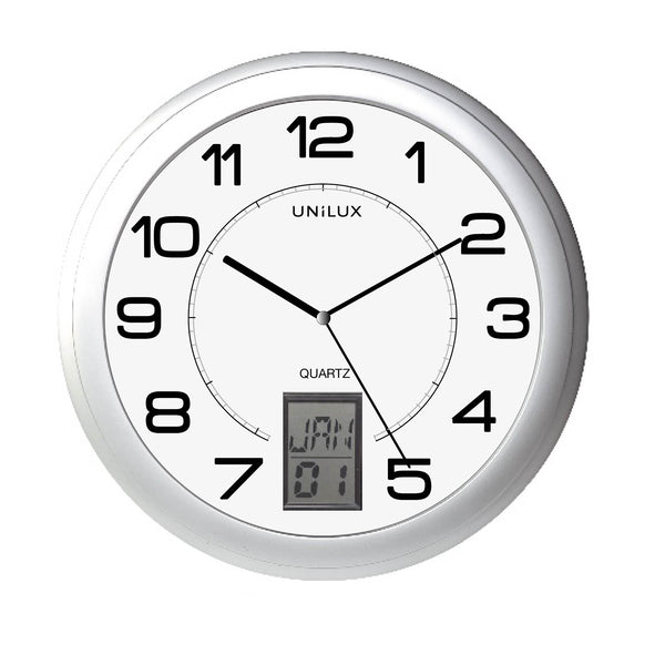 Unilux - 100340853 reloj de mesa o pared Reloj de cuarzo Alrededor Metálico  Plata