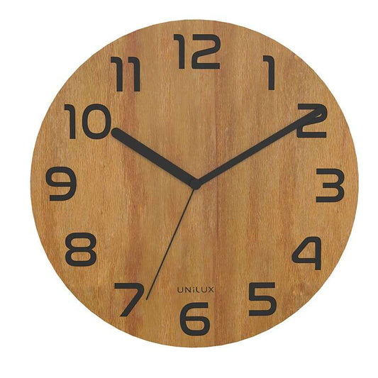 Unilux - Palma Pared Quartz clock Alrededor Bamboo