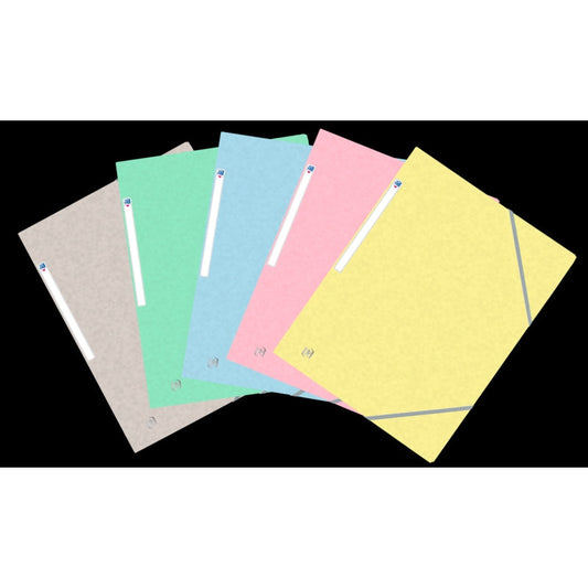 Oxford Top File+ Carpeta de Gomas 3 Solapas - Colores Pastel - Resistente y Duradera - Ideal para Organizar Documentos - Practica y Funcional (Precio unidad suelta)