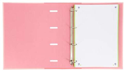 Oxford Europeanbinder Touch A4+ Carpeta de Anillas con Recambio Cuadricula 5x5 - Tapa Extradura - Cierre con Goma Elastica - Color Flamingo Pastel 1 pieza(s)