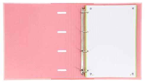 Oxford Europeanbinder Touch A4+ Carpeta de Anillas con Recambio Cuadricula 5x5 - Tapa Extradura - Cierre con Goma Elastica - Color Flamingo Pastel 1 pieza(s)