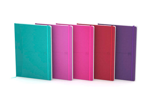 Oxford Signature A5 Cuaderno Cosido - Tapa de Goma Flexible - 80 Hojas Lisas - Colores Surtidos 5 pieza(s)