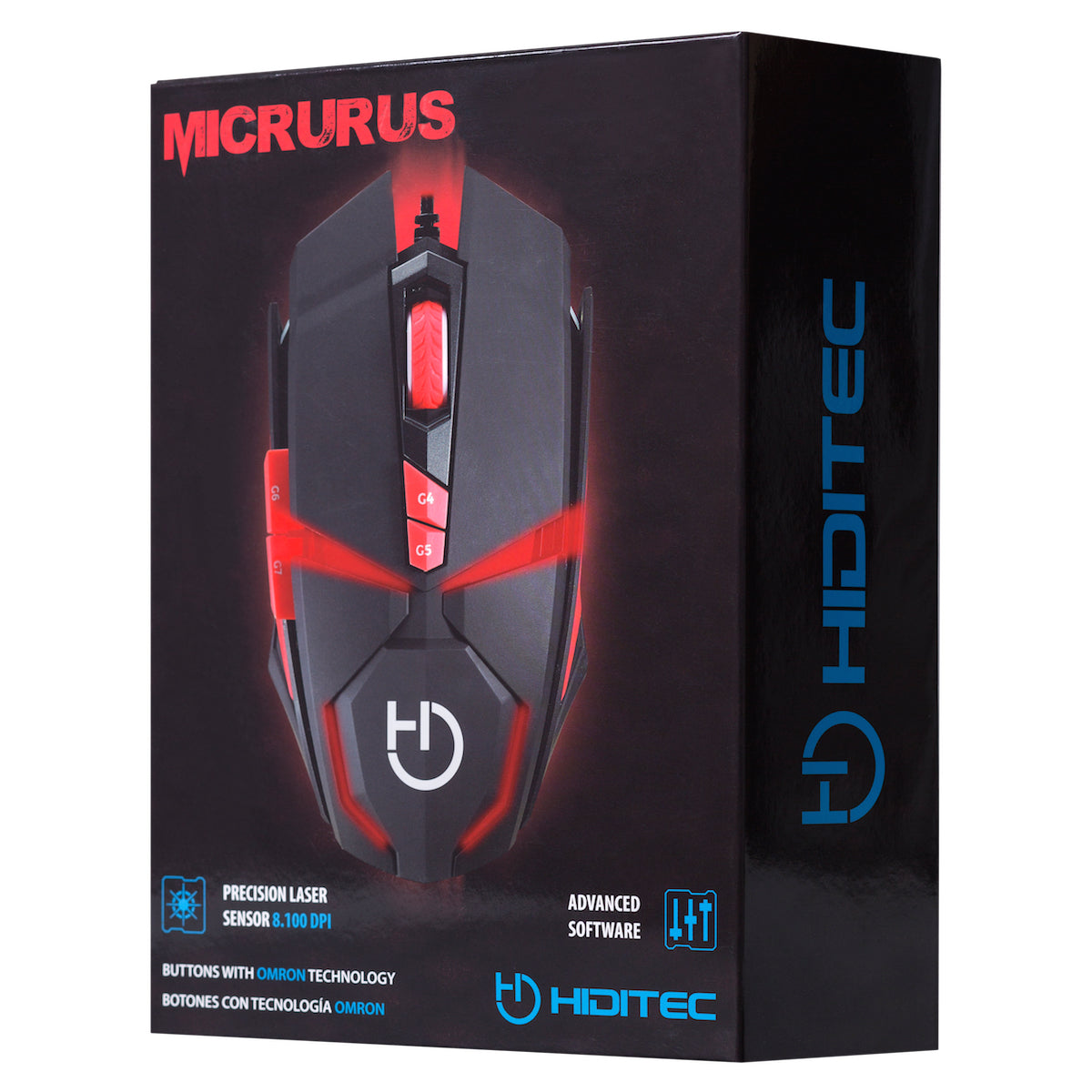 Hiditec - MICRURUS ratón Juego mano derecha USB tipo A Laser 8100 DPI