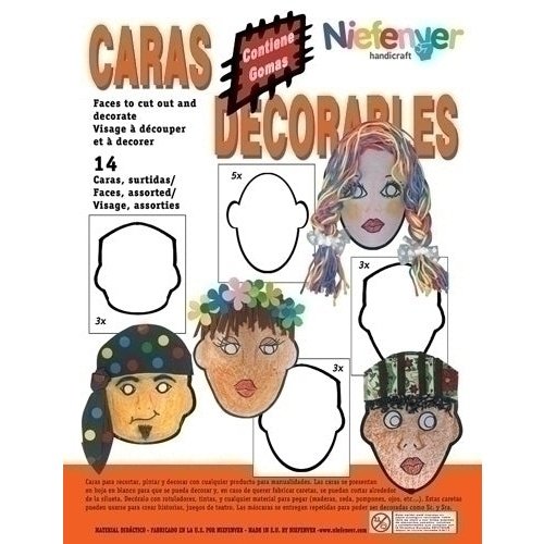 Niefenver - CARETA CART. CARAS DECORABLES PACK 14