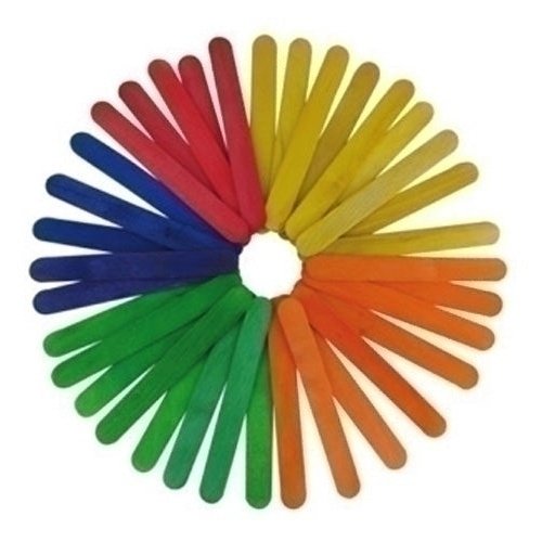 Fixo - PALILLOS PLANOS COLORES 15cm. PACK 50