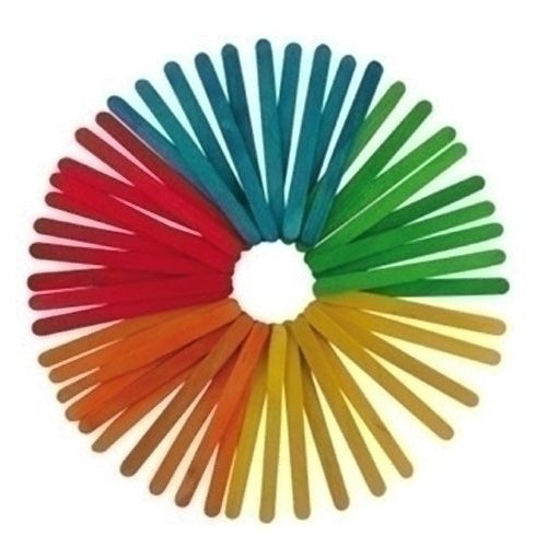 Fixo - PALILLOS PLANOS COLORES 11 4cm. PACK 50