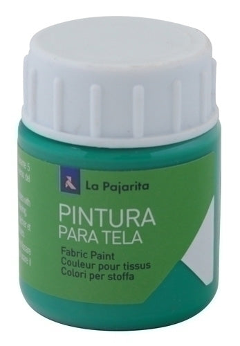 La Pajarita - PINTURA TELA PAJARITA 25 ml VRD.ESM.T-09 - Pack de 6 unidades