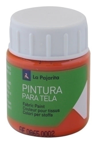 La Pajarita - PINTURA TELA PAJARITA 25 ml ANARANJ.T-14 - Pack de 6 unidades