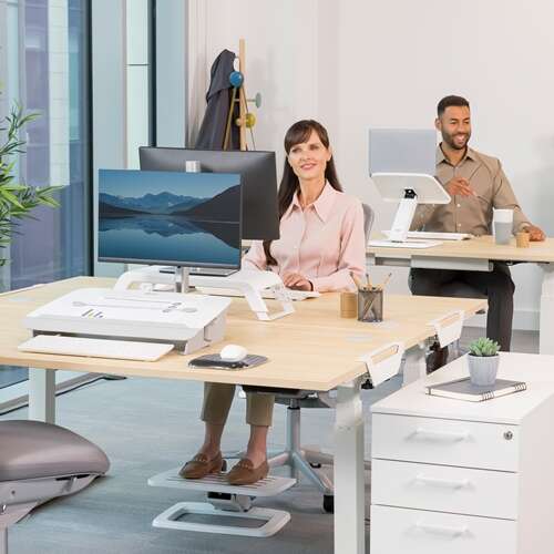 Fellowes Hana LT Plataforma Flexible con Ajuste Manos Libres - Superficie Antideslizante - Movimiento Activo - Color Blanco 1 pieza(s)