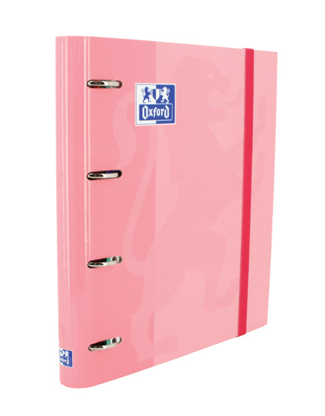 Oxford Europeanbinder Classic A4+ Carpeta de Anillas con Recambio Cuadricula 5x5 - Tapa Extradura - Cierre con Goma Elastica - Color Rosa Chicle 1 pieza(s)