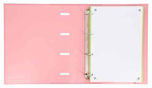 Oxford Europeanbinder Classic A4+ Carpeta de Anillas con Recambio Cuadricula 5x5 - Tapa Extradura - Cierre con Goma Elastica - Color Rosa Chicle 1 pieza(s)