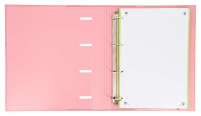 Oxford Europeanbinder Classic A4+ Carpeta de Anillas con Recambio Cuadricula 5x5 - Tapa Extradura - Cierre con Goma Elastica - Color Rosa Chicle 1 pieza(s)