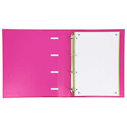 Oxford Europeanbinder Classic A4+ Carpeta de Anillas con Recambio Cuadricula 5x5 - Tapa Extradura - Cierre con Goma Elastica - Color Fucsia 1 pieza(s)