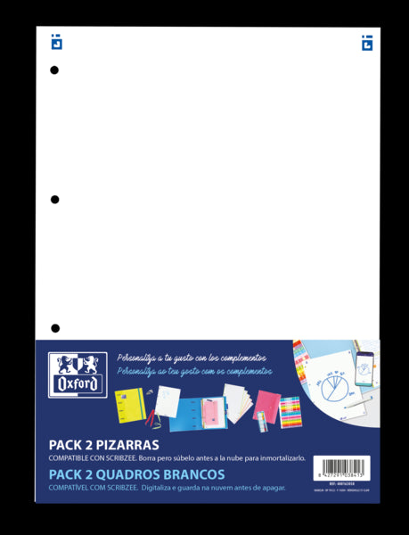 Oxford Complementos Pack 2U Pizarras W&E - Superficie de Escritura Magnetica - Incluye Rotulador y Borrador - Facil de Instalar y Transportar 10 pieza(s)