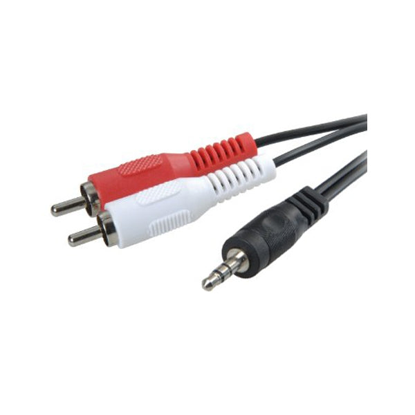 3GO - CA101 2m 3.5mm 2 x RCA Negro cable de audio