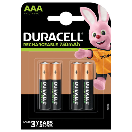 Duracell Pilas Recargables NiHM AAA HR03 1.2V 750mAh - Precargadas - 4 Unidades 1 pieza(s)