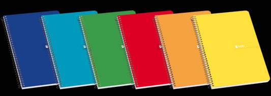 Enri Cuaderno Espiral Tapa Blanda Fº Liso 80 Hojas - Tamaño Fº - 80 Hojas - Espiral Resistente - Colores Surtidos 10 pieza(s)