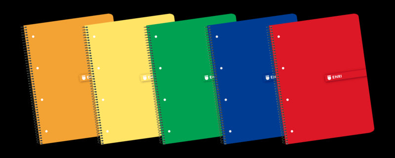 ENRI - Pack 4+1 Cuaderno Microperforado A4 Tapa Blanda 5X5 80H Surtido 400058201